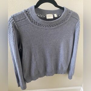 Cyrus Women's Heathered Crew Neck Sweater -  Blueish Gray